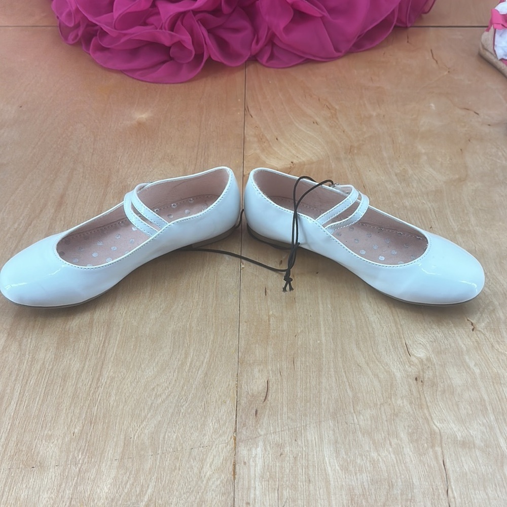 Christie & Jill new girls size 3 dress shoe pageant shoe white patent - Picture 2 of 7